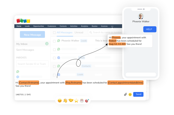 SMS-Magic for Zoho CRM Messaging Solutions 8 Deliver a consistent experience with templates-new