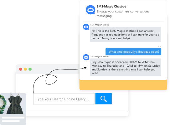 SMS-Magic Chatbot 7 Replace website search with instant answers